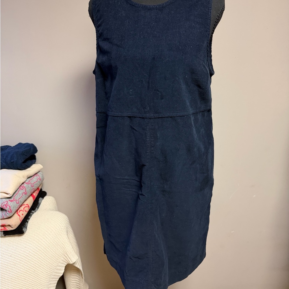 Boden Navy Corduroy Dress with Zipper and Pockets